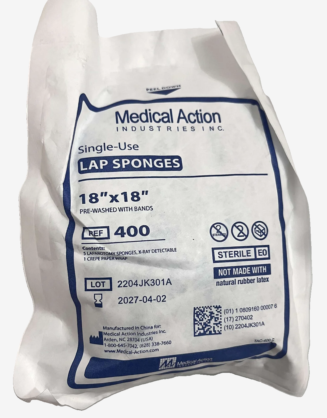 Lap Sponge Pre-Washed-Sterile 18 x 18 view 1