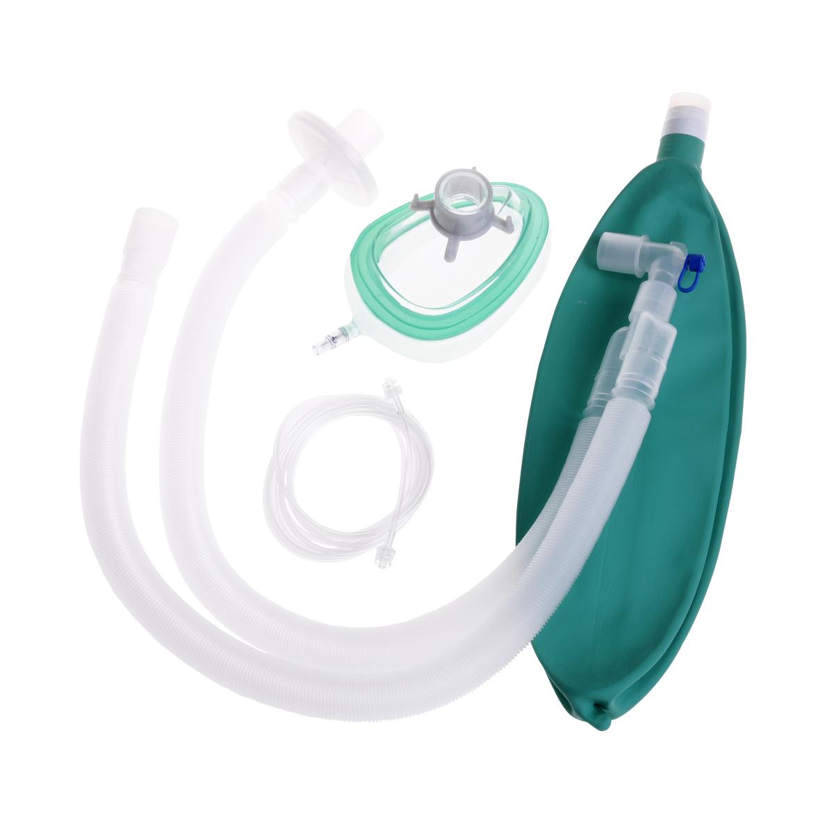 Anesthesia Circuit, Adult, 90" Expandable Tubing, 1 BV Filter, 3 L Bag, Gas Sampling Line, Size 5 Mask with Tail Valve, (CS20EA) view 1